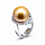 Ring with golden South Sea pearl and diamonds