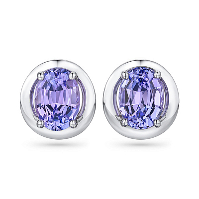Earrings with lavender tanzanites