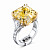 Ring with yellow sapphire and diamonds