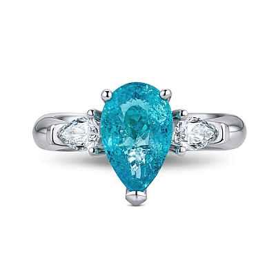 Ring with paraiba tourmaline and diamonds