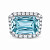 Ring with aquamarine and diamonds