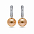 Earrings with golden South Sea pearls and diamonds