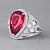 Ring with spinel and diamonds