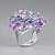 Ring with lavender-pink sapphires and diamonds