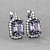 Earrings with purple-gray spinel and diamonds