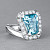 Ring with aquamarine and diamonds