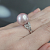 Ring with freshwater pearl and diamonds