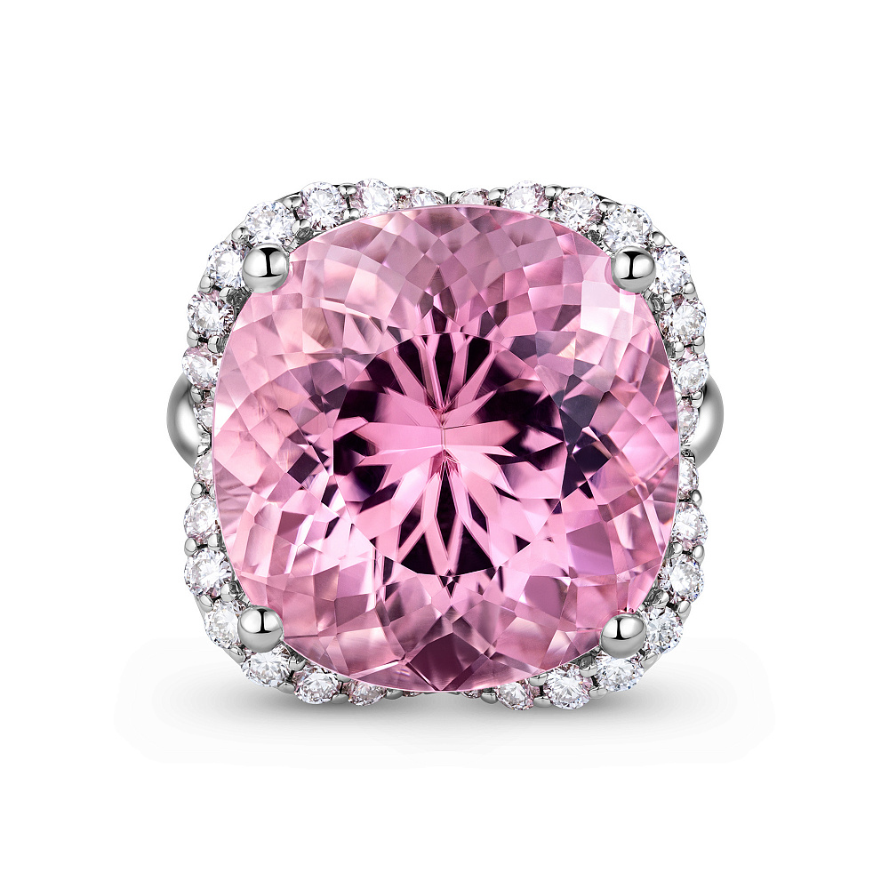 Ring with pink tourmaline and diamonds картинка 2