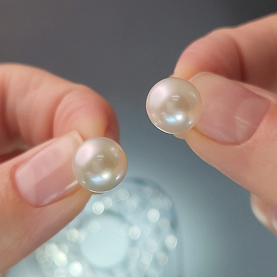 Earrings with akoya pearls