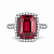 Ring with red zircon and diamonds