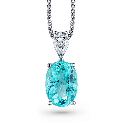 Pendant with  paraiba tourmaline and diamond