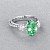 Ring with apple-green paraiba tourmaline and diamonds