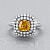 Ring with yellow diamond and diamonds