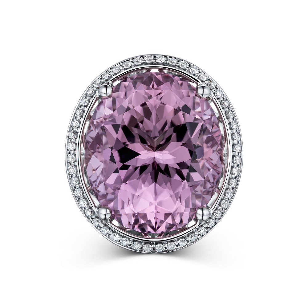 Ring with lavender beryl and diamonds картинка 2