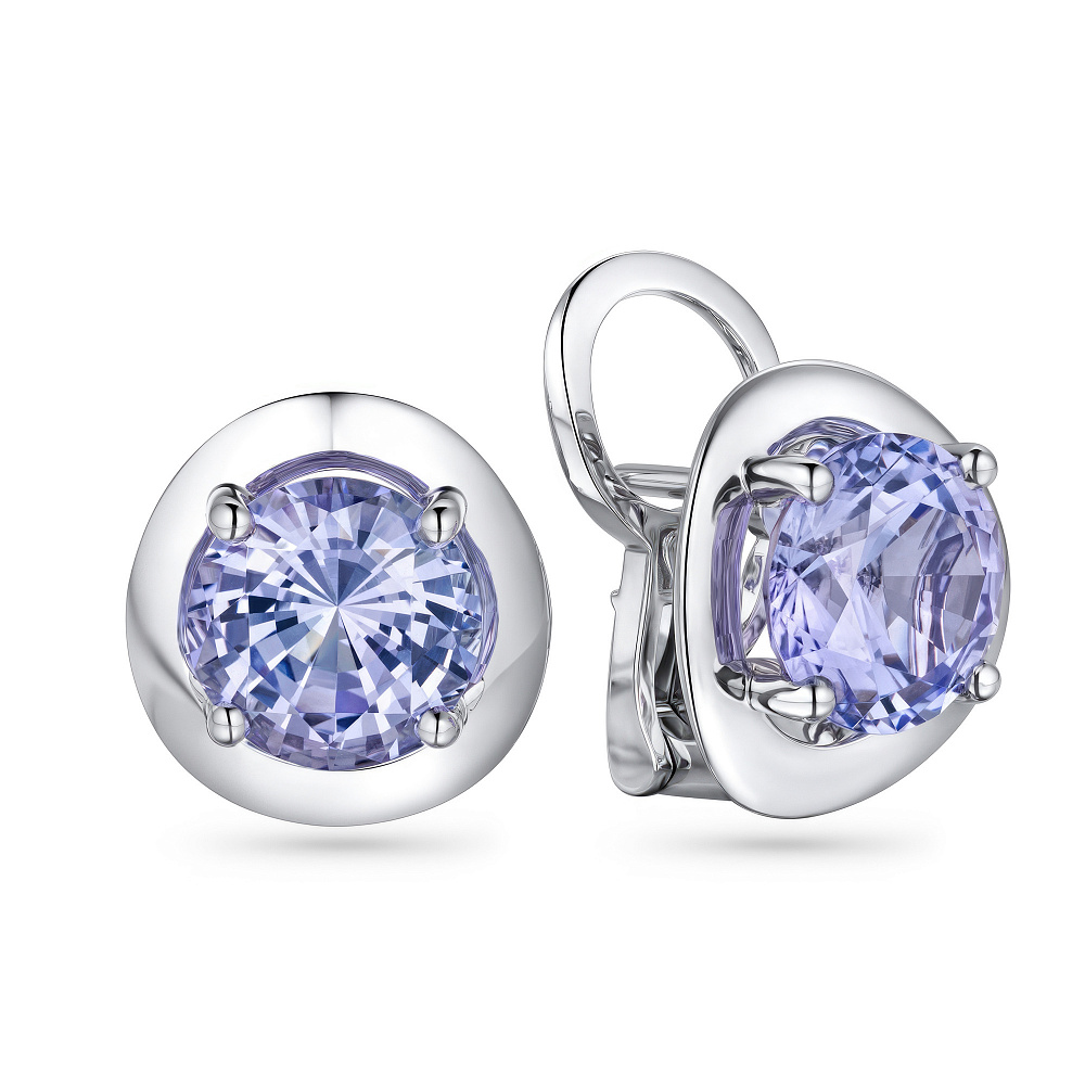 Earrings with lavender tanzanites картинка 2