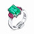 Ring with emerald, rubies, and diamonds