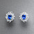 Earrings with blue sapphires and diamonds