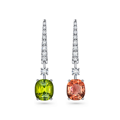 Earrings with tourmalines and diamonds