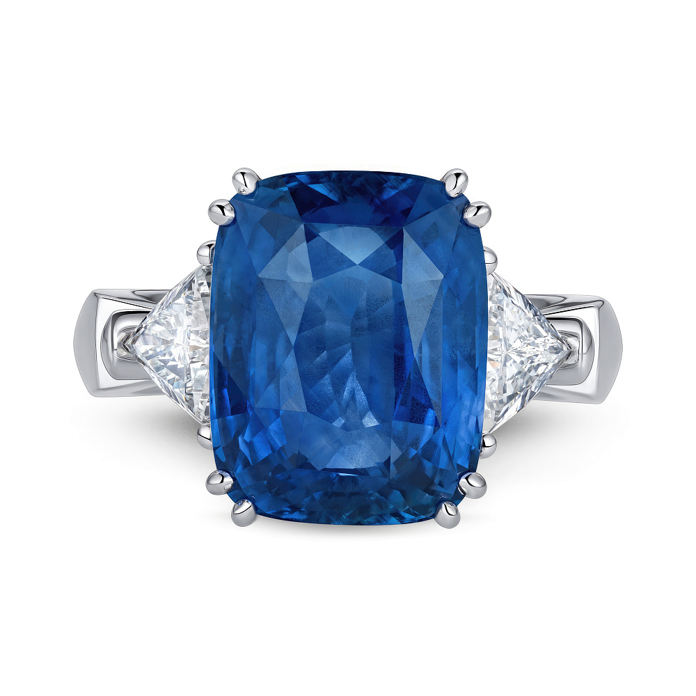 Ring with blue sapphire and diamonds картинка 1