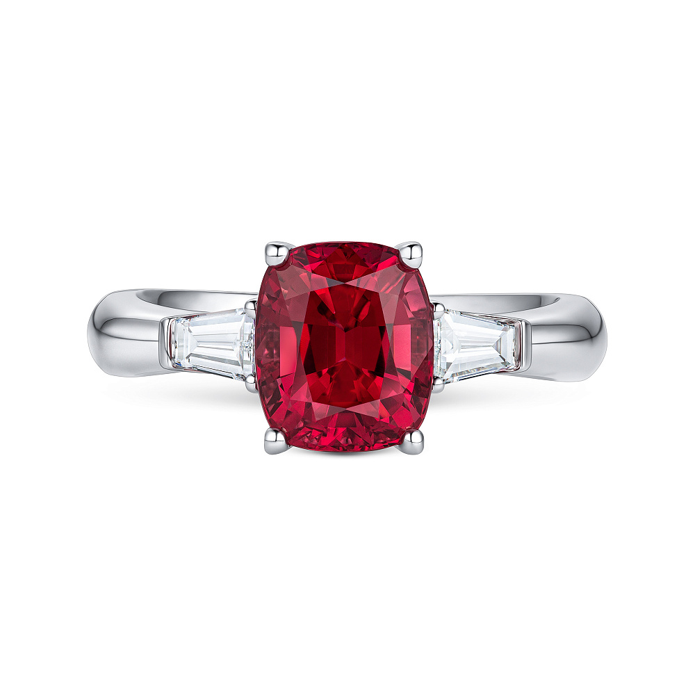 Ring with Burmese spinel and diamonds картинка 1