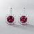 Earrings with rhodolite garnets and diamonds
