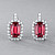 Earrings with red spinels and diamonds