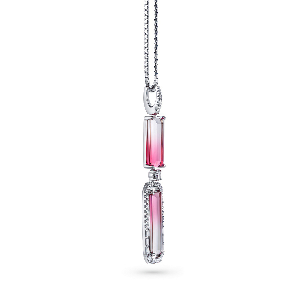 Pendant with polychrome tourmalines and diamonds картинка 2