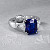 Ring with Royal Blue sapphire and diamonds
