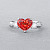 Ring with red-orange spinel and diamonds