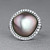 Ring with Thaitian baroque pearl and diamonds