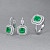 Earring with emeralds and diamonds