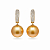 Earrings with golden South Sea pearls and diamonds