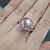 Ring with freshwater pearl and diamonds