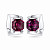 Earrings with rhodolite garnets
