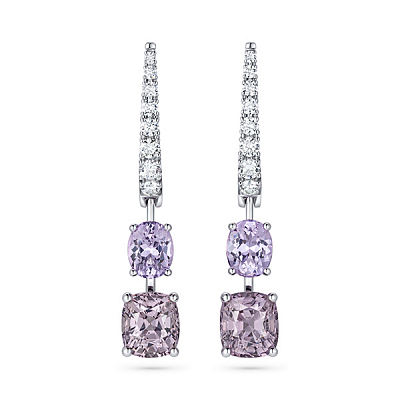 Earrings with spinels and diamonds