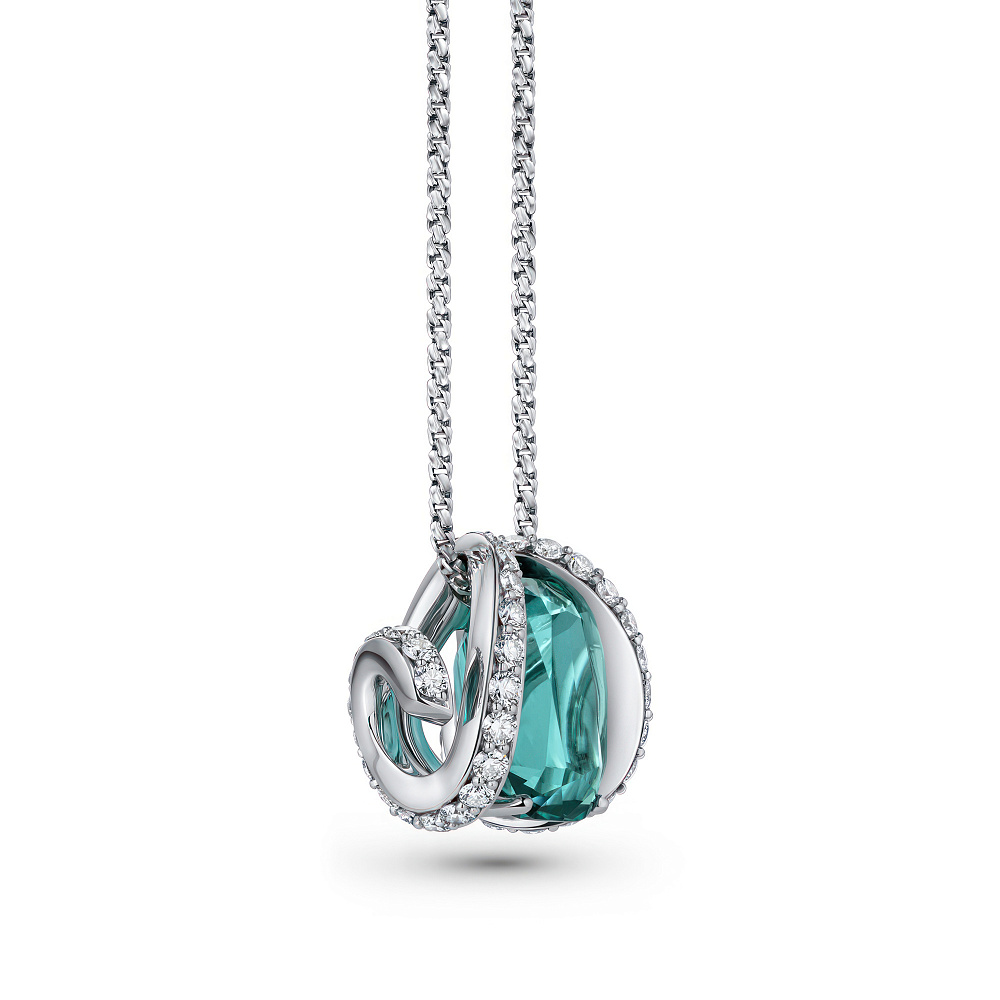 Pendant with Lagoon tourmaline and diamonds картинка 2