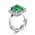  Ring with green tourmaline and diamonds