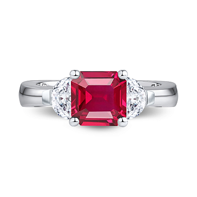 Ring with Pigeon's Blood ruby and diamonds