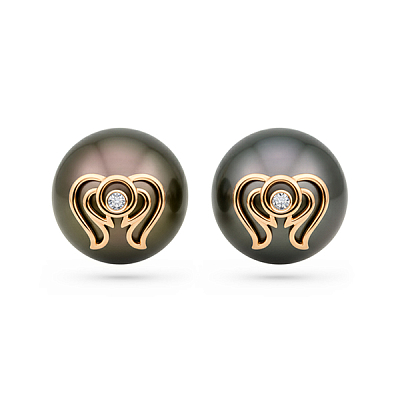 Earrings with Tahitian pearls and diamonds