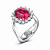 Ring with spinel and diamonds