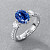 Ring with Cornflower sapphire and diamonds