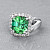 Ring with green tourmaline and diamonds