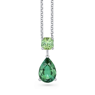 Pendant with green tourmalines