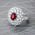 Ring with ruby and diamonds