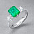 Ring with emerald and diamonds
