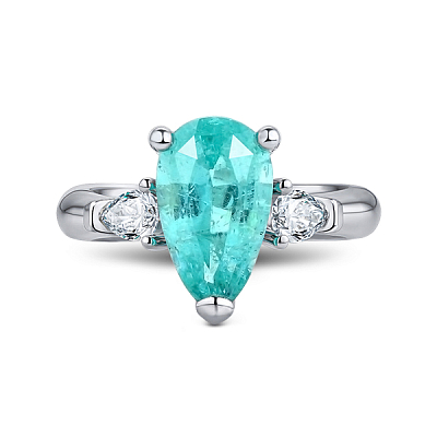 Ring with paraiba tourmaline and diamonds