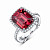 Ring with red zircon and diamonds