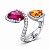 Ring with rubellite, spessartine and diamonds