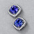 Stud earrings with tanzanites and diamonds