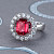 Ring with spinel and diamonds